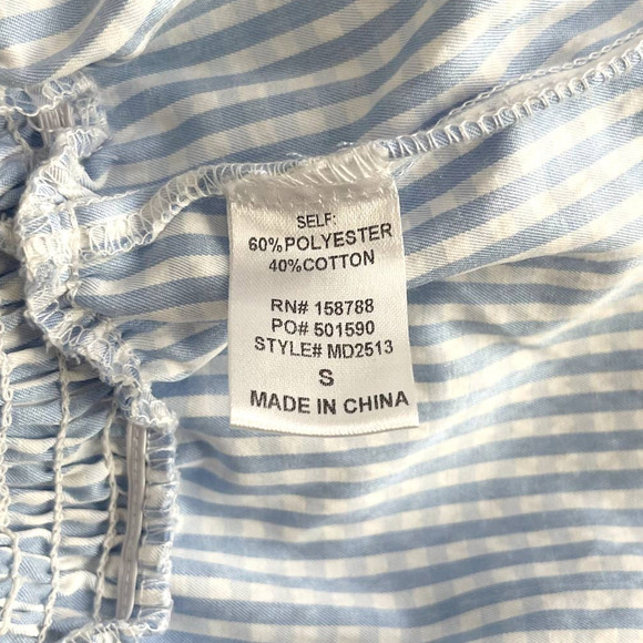 Mable Smocked Plaid Mini Dress S Blue Ruffled Cut-Out Tie Front Checker Coquette - Picture 7 of 9